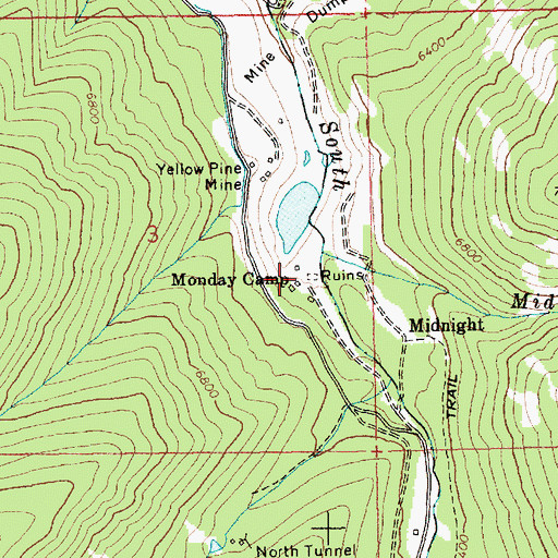 Topographic Map of Monday Camp, ID