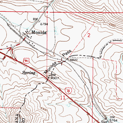 Topographic Map of Monida Pass, ID