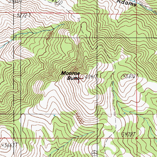 Topographic Map of Monroe Butte, ID