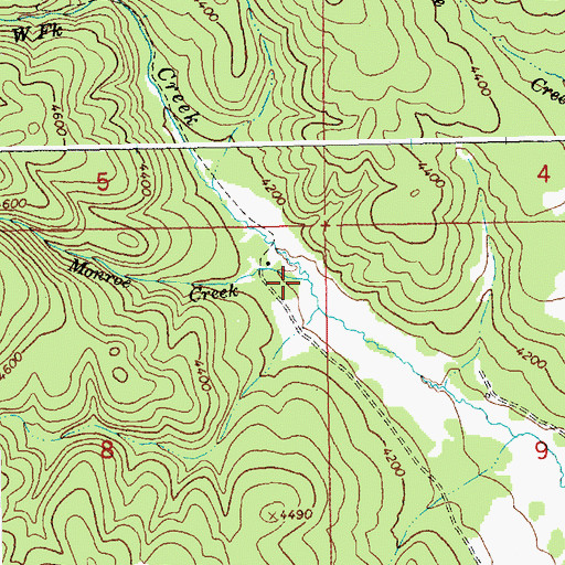 Topographic Map of Monroe Creek, ID