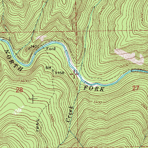 Topographic Map of Montana Creek, ID
