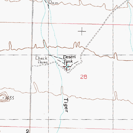 Topographic Map of Desert Tank, AZ