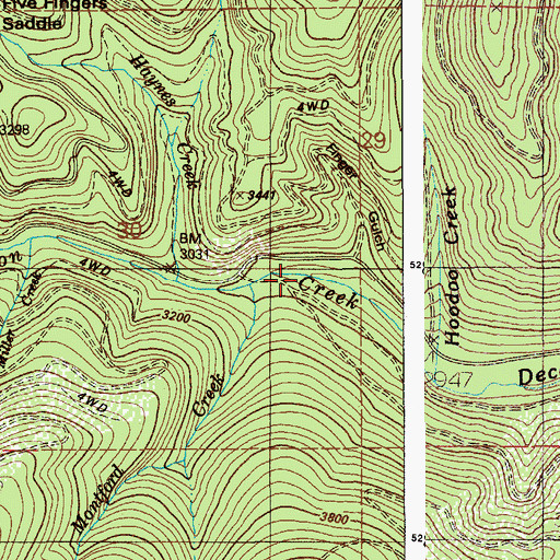 Topographic Map of Montford Creek, ID