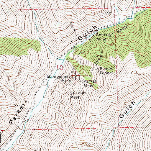Topographic Map of Montgomery Mine, ID