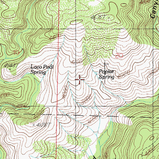 Topographic Map of Poplar Spring, AZ