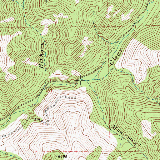 Topographic Map of Monument Creek, ID