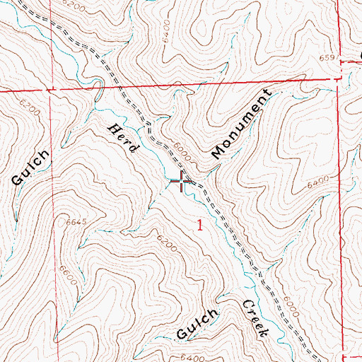 Topographic Map of Monument Gulch, ID