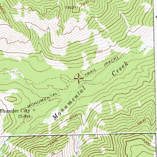 Topographic Map of Monumental Trail, ID