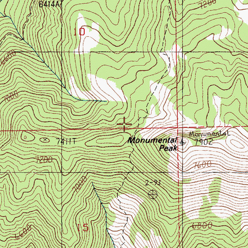 Topographic Map of Monumental Trail, ID