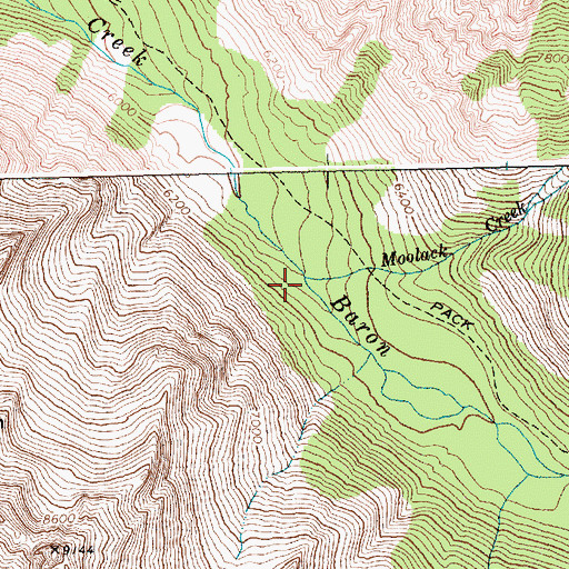 Topographic Map of Moolack Creek, ID