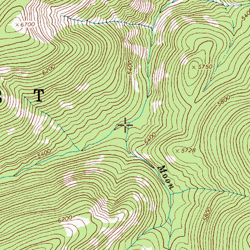 Topographic Map of Moon Creek, ID