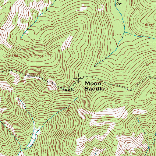 Topographic Map of Moon Saddle, ID
