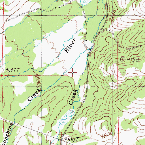 Topographic Map of Moonshine Creek, ID