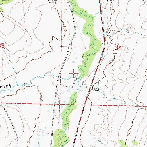Topographic Map of Moonshine Creek, ID