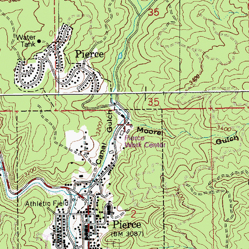Topographic Map of Moore Gulch, ID