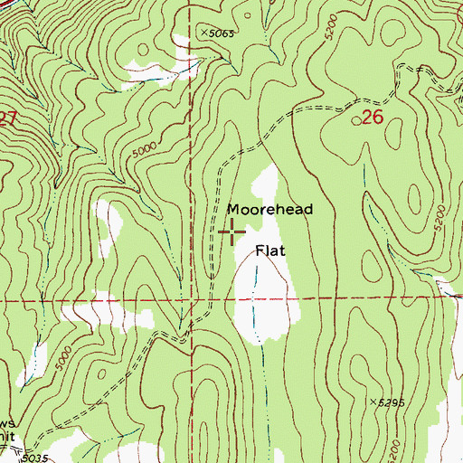 Topographic Map of Moorehead Flat, ID