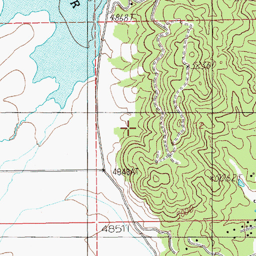 Topographic Map of Moores Creek, ID