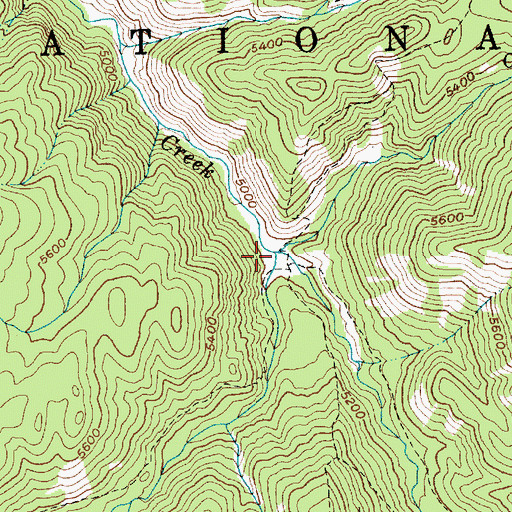 Topographic Map of Moores Creek, ID