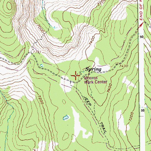 Topographic Map of Moores Station, ID