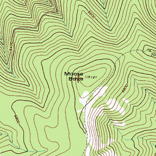 Topographic Map of Moose Butte, ID