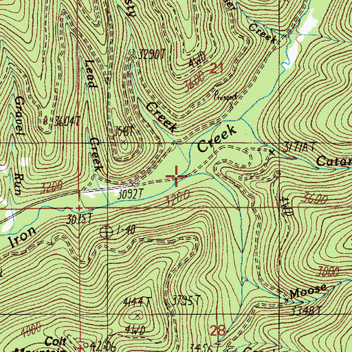 Topographic Map of Moose Creek, ID