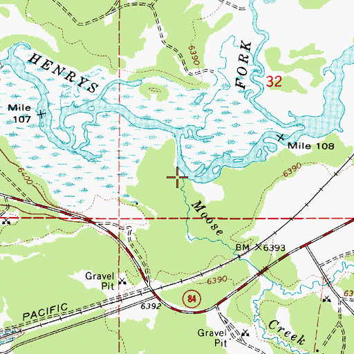 Topographic Map of Moose Creek, ID