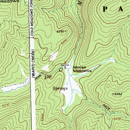Topographic Map of Moose Jaw Creek, ID