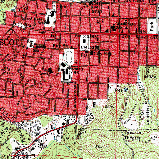 Topographic Map of Prescott National Forest Supervisors Office, AZ
