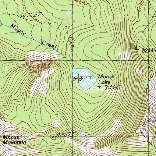 Topographic Map of Moose Lake, ID
