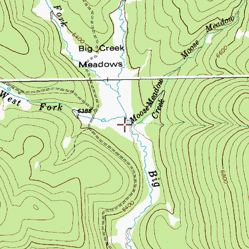 Topographic Map of Moose Meadow Creek, ID