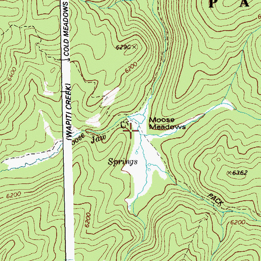 Topographic Map of Moose Meadows, ID