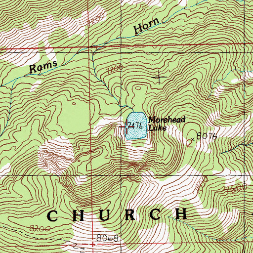 Topographic Map of Morehead Lake, ID