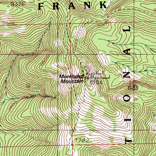 Topographic Map of Morehead Mountain, ID