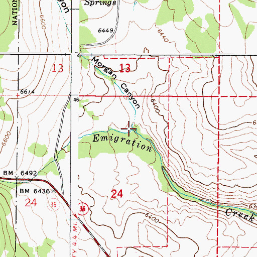 Topographic Map of Morgan Canyon, ID