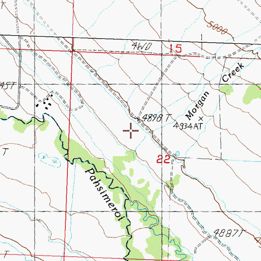 Topographic Map of Morgan Creek, ID