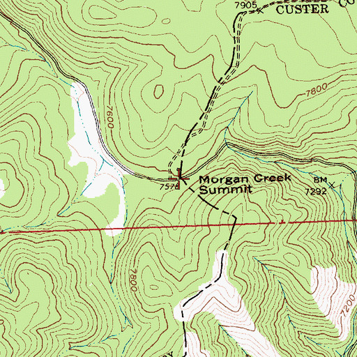 Topographic Map of Morgan Creek Summit, ID