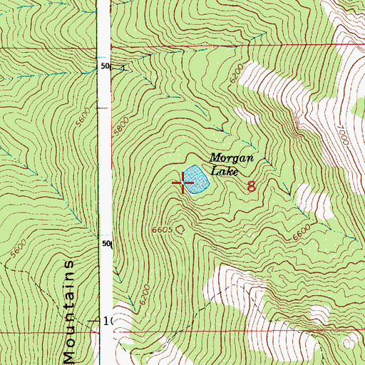 Topographic Map of Morgan Lake, ID