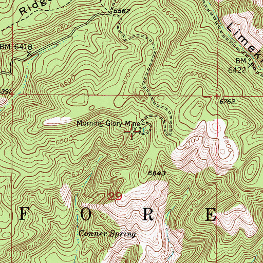 Topographic Map of Morning Glory Mine, ID