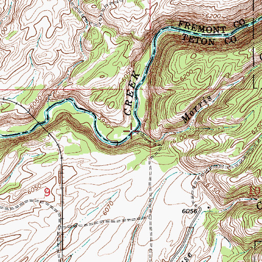 Topographic Map of Morris Creek, ID