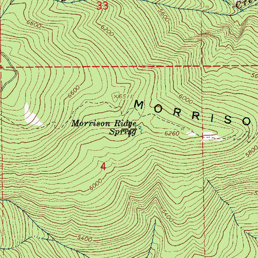 Topographic Map of Morrison Ridge Spring, ID