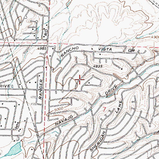 Topographic Map of Prescott Valley Community Center Park, AZ