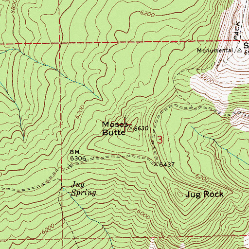 Topographic Map of Moses Butte, ID