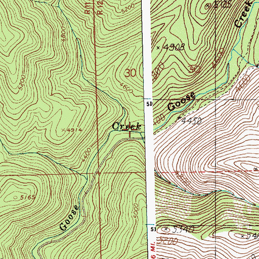 Topographic Map of Moses Creek, ID