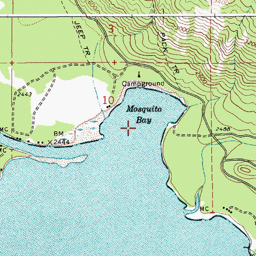 Topographic Map of Mosquito Bay, ID