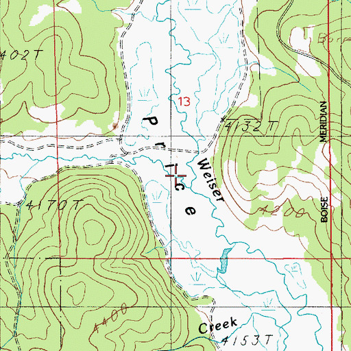 Topographic Map of Mosquito Creek, ID