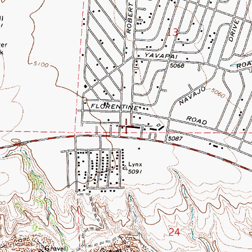 Topographic Map of Prescott Valley Plaza Shopping Center, AZ