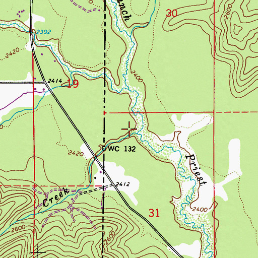 Topographic Map of Mosquito Creek, ID
