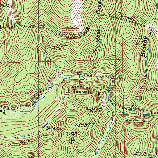 Topographic Map of Moss Creek, ID