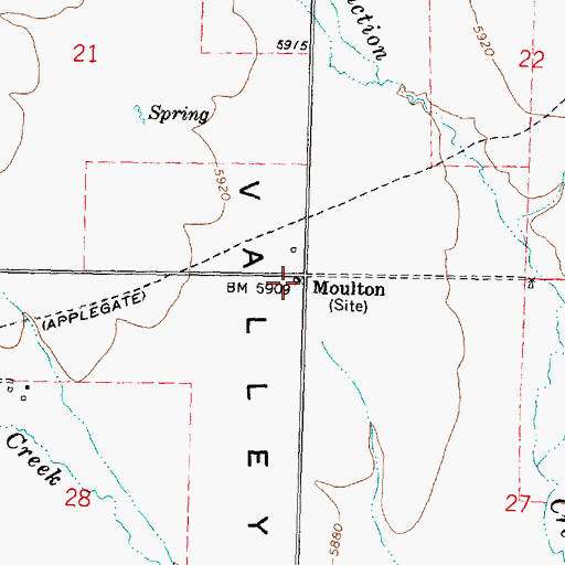 Topographic Map of Moulton, ID