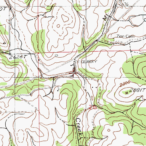 Topographic Map of Mount Deary Creek, ID